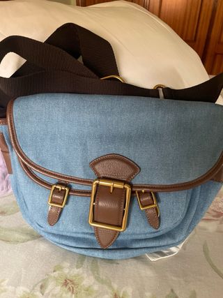 Bolso bandolera Zara denim-piel