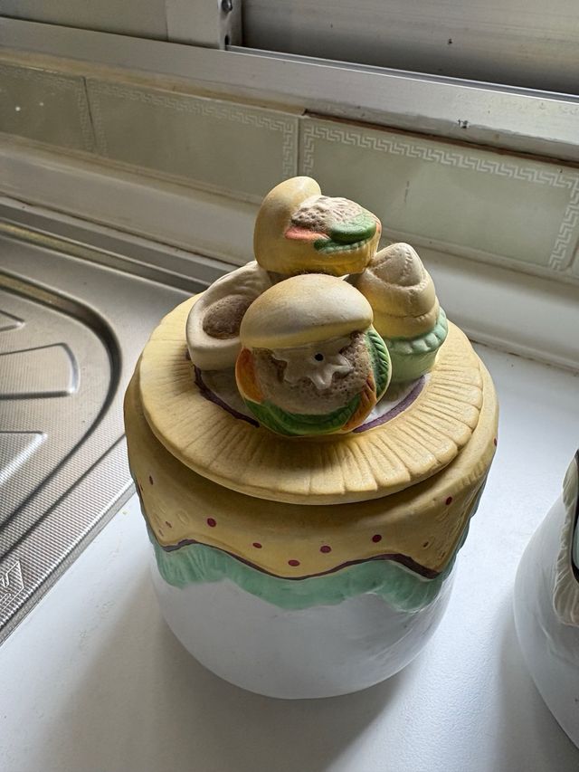 2 Botes Cerámica Cocina Vintage