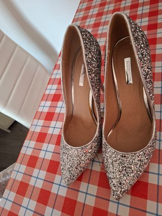 Zapatos fiesta glitter plata
