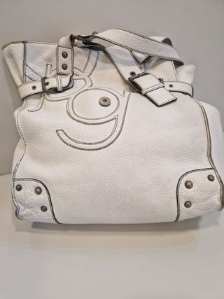 Bolso Purificación García blanco de piel auténtica