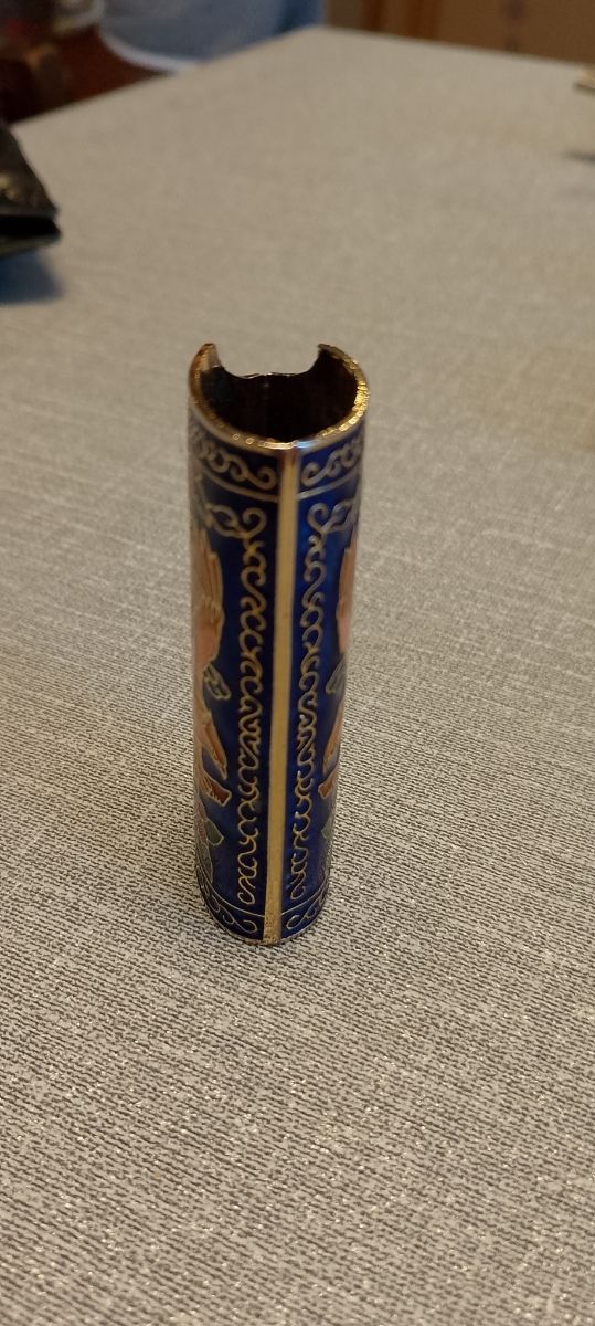 Porta accendino vintage smaltato cloissoné