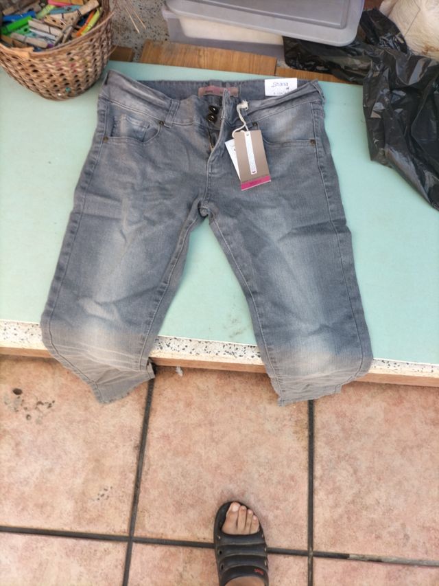 Pantalones Shana L Gris - Etiqueta