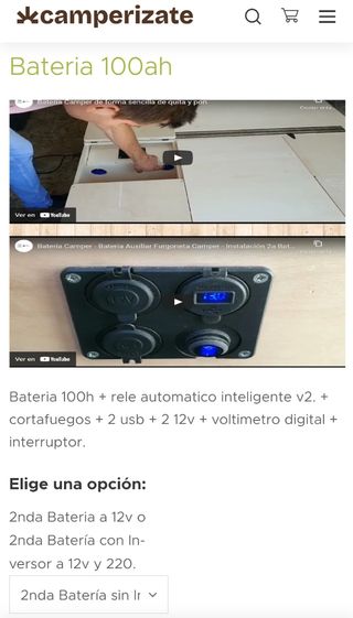 Cajón con Bateria 100h 2 usb + 2 12v + voltimetro 