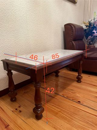 Mesa centro mármol-madera