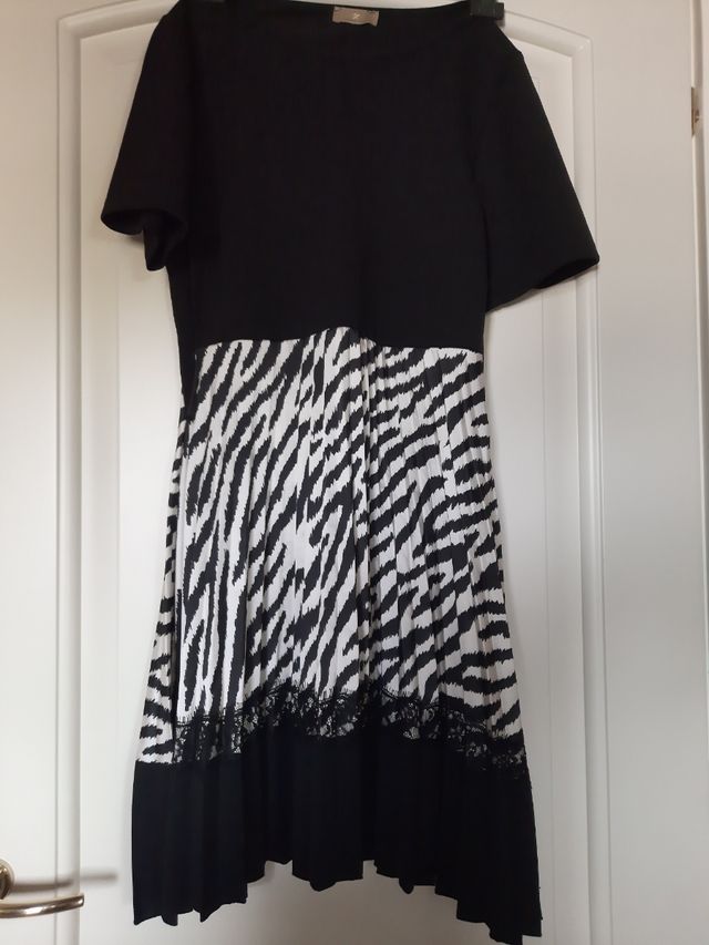 Vestito elegante beige e nero taglia media