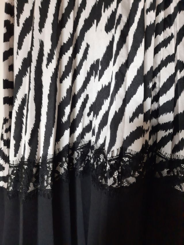 Vestito elegante beige e nero taglia media