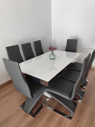 Conjunto 8 Sillas comedor Gris