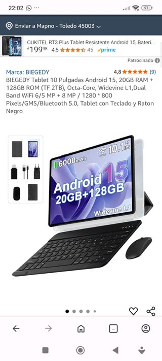 BIEGEDY Tablet 10" Android 20GB+128GB