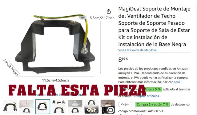 Ventilador de techo con luz, energysilence 495