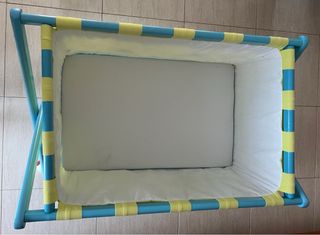 Minicuna moisés bebé - Azul y Amarillo