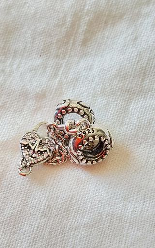 Cadena de seguridad  plata 925 - 2 encantos