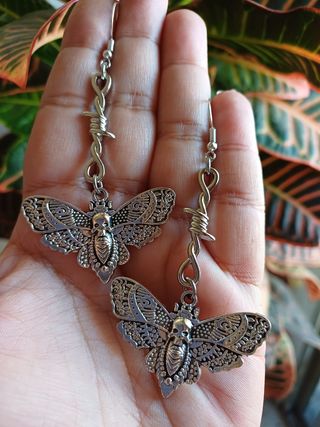 Pendientes Mariposa Calavera Plata