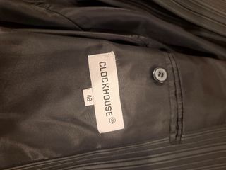 Traje negro pinstripe hombre