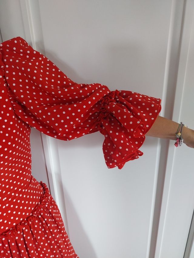 Traje Flamenca crespón manga farol