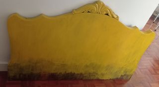 Última semana!!!!  Cabecero cama madera amarillo