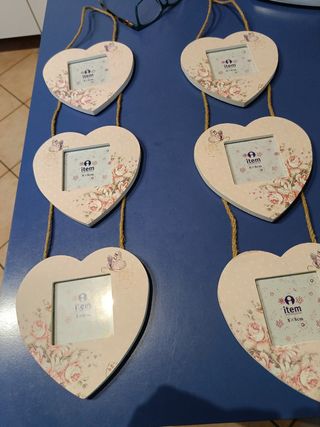 Portafoto cuore shabby chic 8x8cm