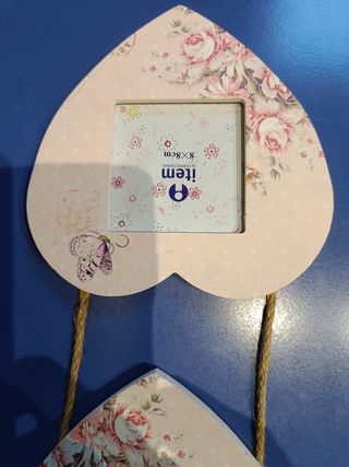 Portafoto cuore shabby chic 8x8cm