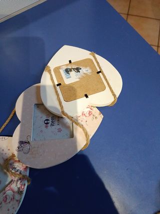 Portafoto cuore shabby chic 8x8cm