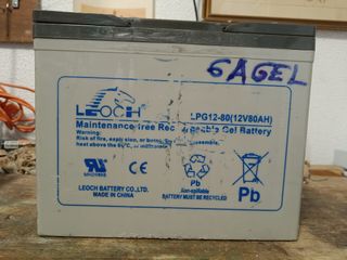 Batería Gel 12V 80Ah camper caravana 