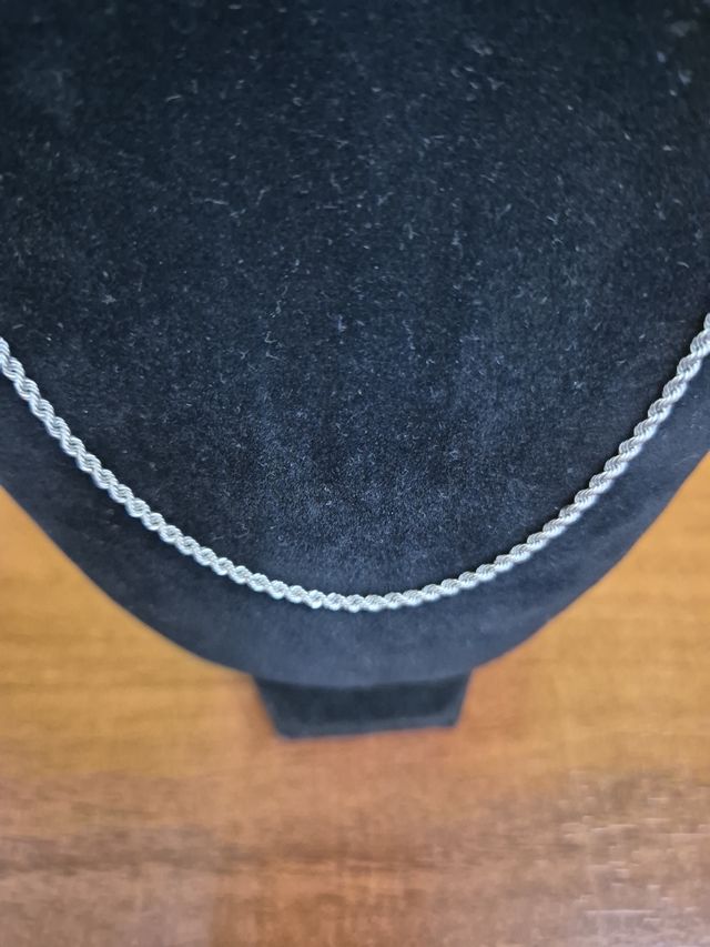 Cadena Cordón Oro Blanco 18k