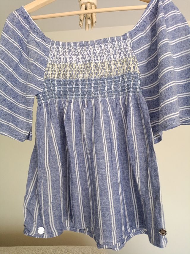 Blusa rayada azul - Manga 3/4