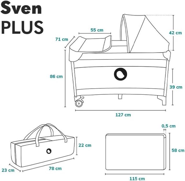 Cuna de viaje Lionelo Sven Plus