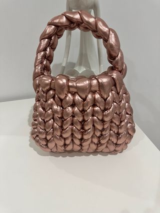 Mini borsa intrecciata rosa