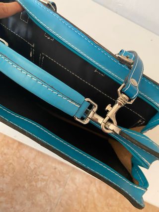 Maletín bandolera cuero azul