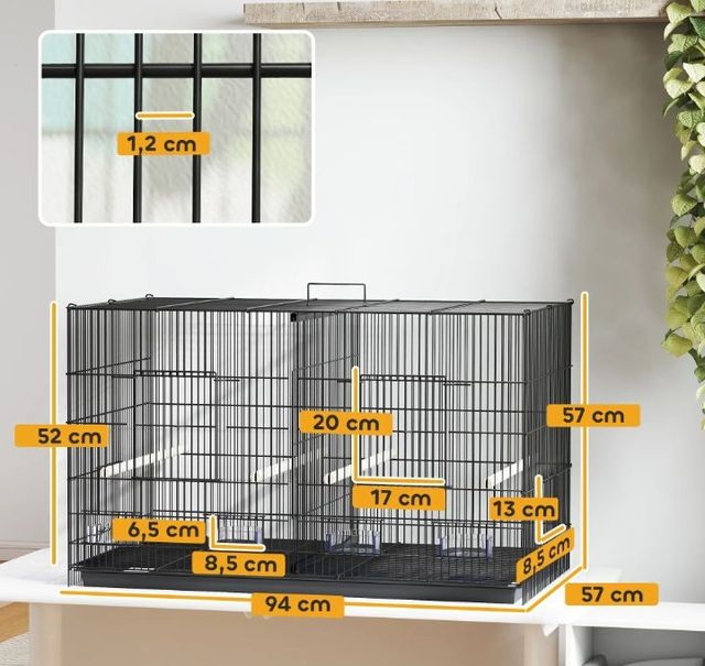 Jaula pajaros grande negra