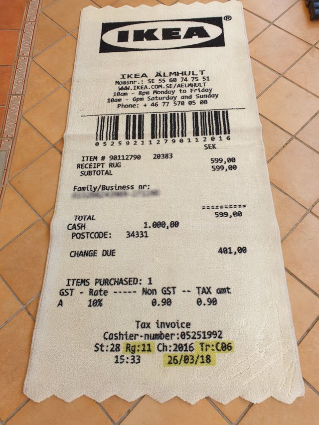Alfombra ticket Ikea Virgil Abloh