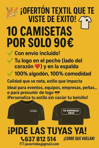 Oferta en camisetas