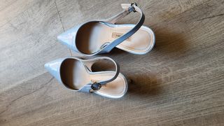Zapatos Zara Basic tacón azul