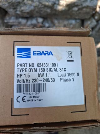 Motor Ebara 1.1kW - Bomba sumergible