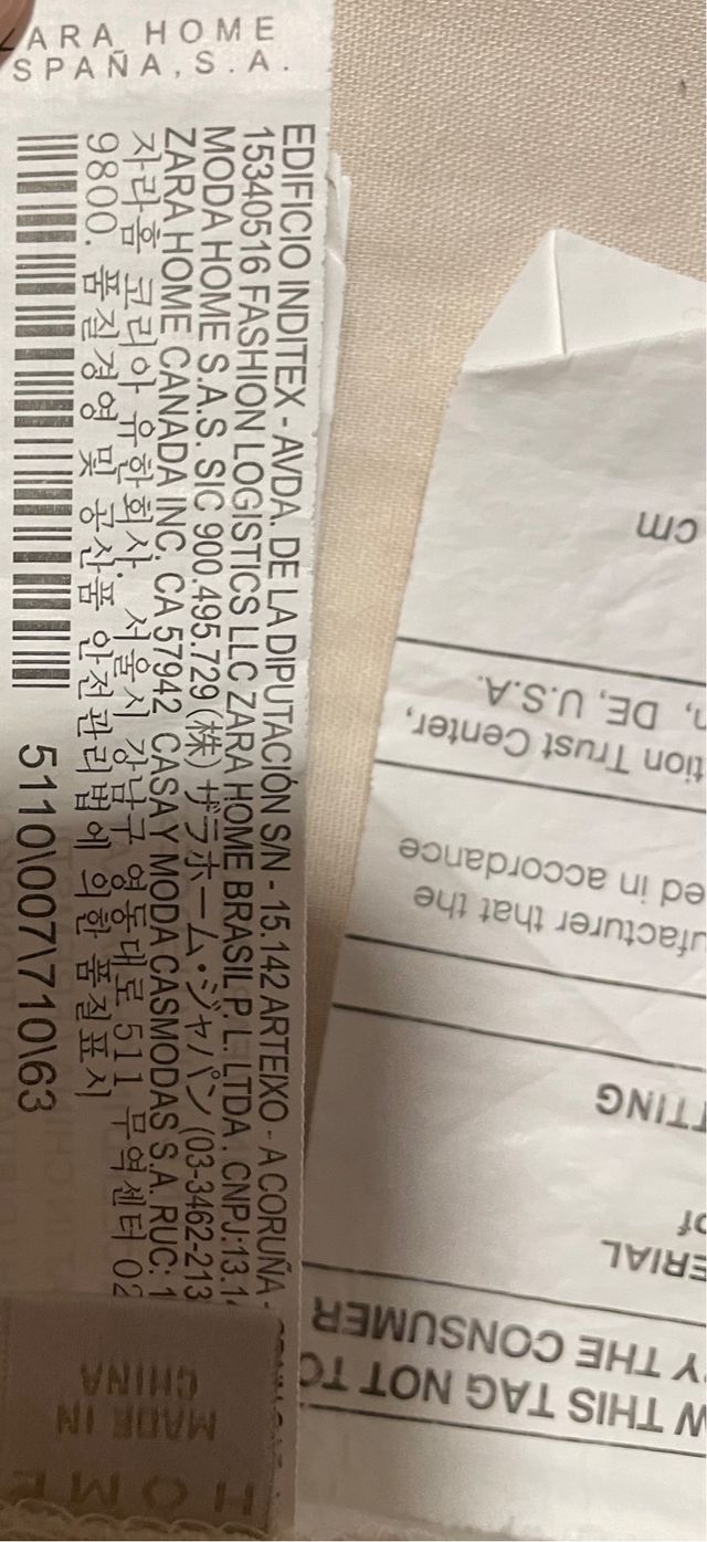 Cocha cama 150cm Zara Home- algodón beige