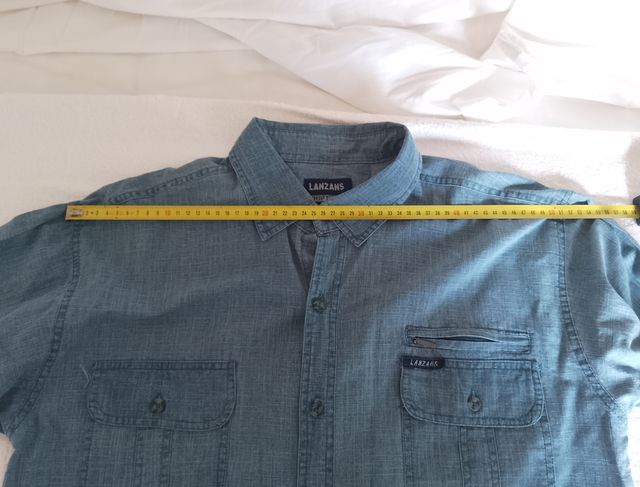 Completo camicia pantaloni denim blu