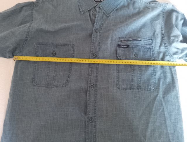 Completo camicia pantaloni denim blu