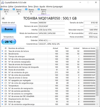 Disco Duro Toshiba MQ01ABF050 - 500GB