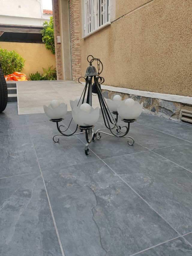 Lampara techo 5 luces vintage + 2 lamparitas