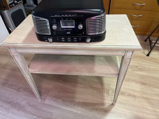 Mesa auxiliar vintage - madera blanca