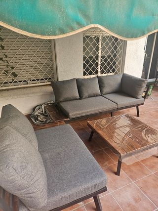 Conjunto jardín set sofá 200x125cm+mesa 80x80cm