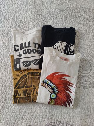 Talla 4-5 años 4 Camisetas manga larga niño