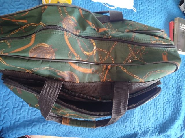 Maleta viaje - Verde y dorada