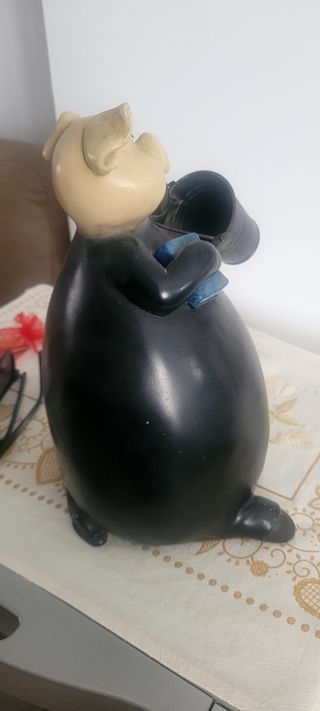 Cerdo pizarra decoración - Beige/Negro