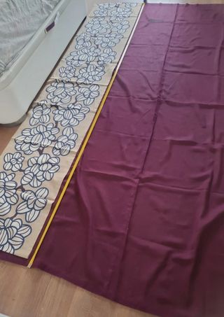 Cortinas estampadas - Beige y Morado