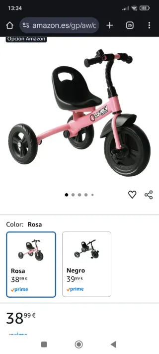 Triciclo infantil rosa