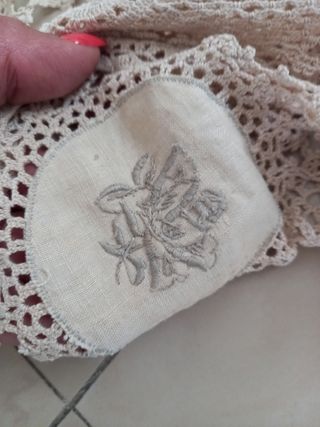 Copriletto Vintage anni 60-70 Filet+ lino ricamato