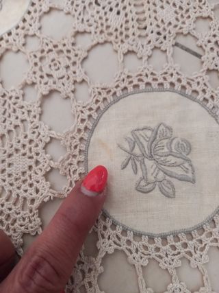 Copriletto Vintage anni 60-70 Filet+ lino ricamato