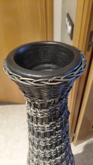 Jarrón mimbre negro 115cm