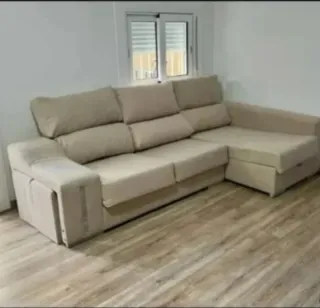 Sofá chaise longue beige