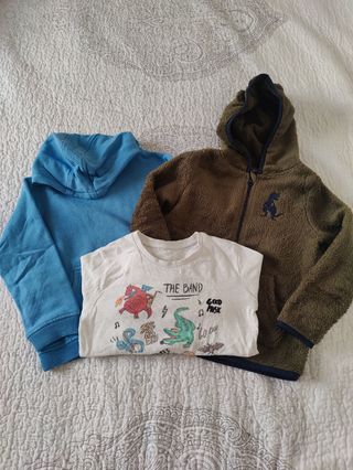 Lote ropa niño: sudadera, chaqueta y camiseta